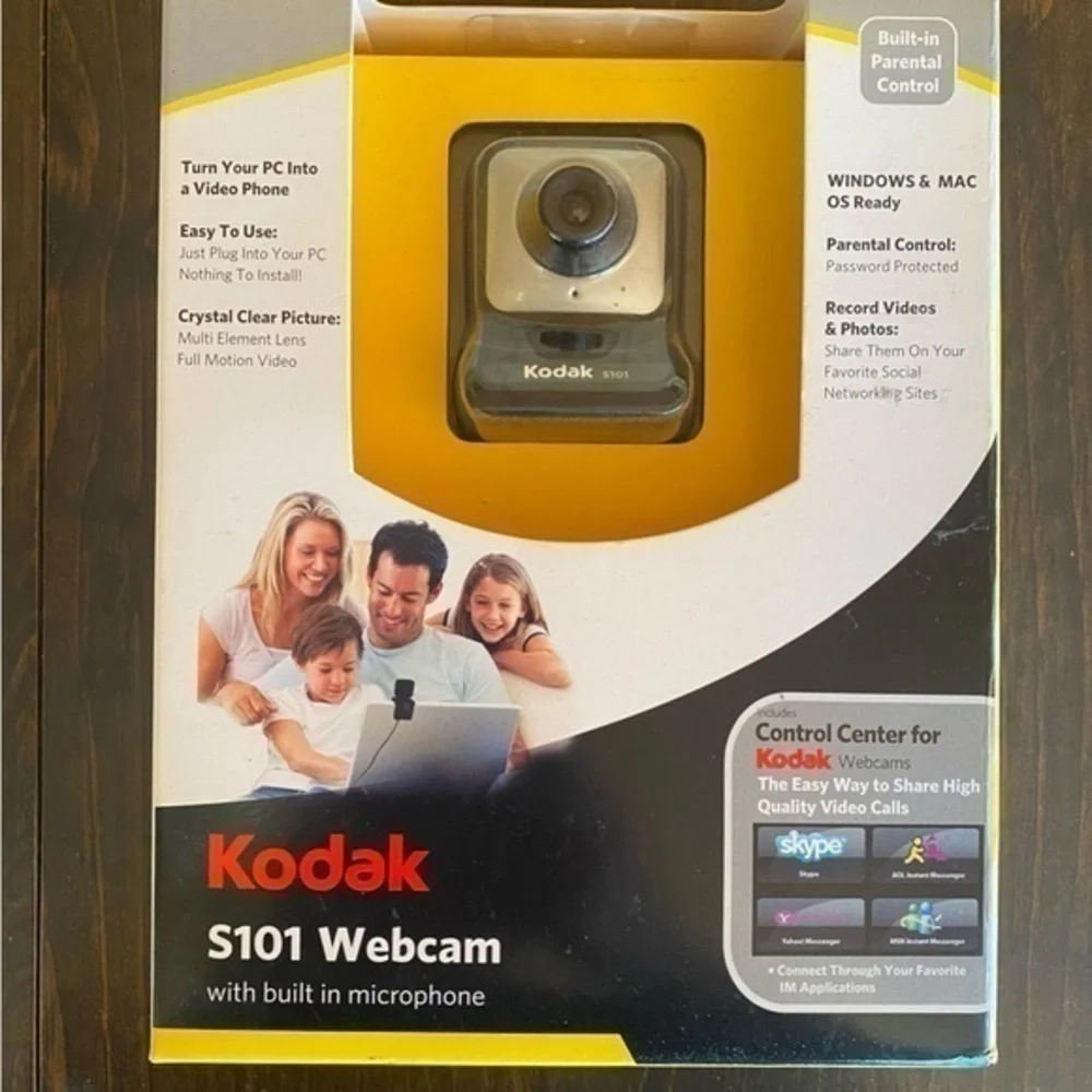 NEW Kodak Webcam Built In Microphone S101 Package Mac or Windows NEW